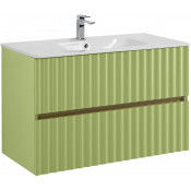 Тумба с раковиной Art&Max Elegant AM-ELEGANT-900-2C-SO-MN-P с LED подсветкой мята