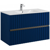 Тумба с раковиной Art&Max Elegant AM-ELEGANT-900-2C-SO-SA-P с LED подсветкой сапфир