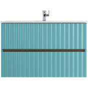 Тумба с раковиной Art&Max Elegant AM-ELEGANT-900-2C-SO-MM-LED с LED подсветкой светло-зеленый матовый