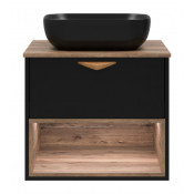 Тумба под раковину Brevita Bergen BER-07060-19-02-1Я 60 с подсветкой черный