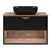 Тумба под раковину Brevita Bergen BER-07080-19-02-1Я 80 с подсветкой черный