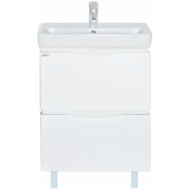 Тумба c раковиной Misty Венера 55 с 2 ящиками белая