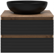 Тумба под раковину Brevita Dakota DAK-09060-19/02-2Я 60 дуб Галифакс олово/черный кварц