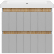 Тумба под раковину Misty Грэй Э-Грэ-09060-011По 60 серый металлик/дуб сонома