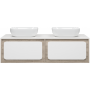 Тумба под раковину Misty Дубль П-Дуб-09150-372Я 150 белый/светлое дерево