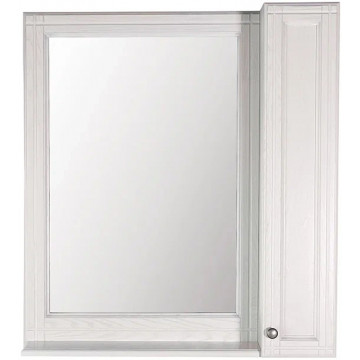 Зеркальный шкаф ASB-Woodline Берта 10122 85x95 белый патина серебро