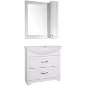 Комплект мебели для ванной ASB-Woodline Берта 1012303 85 белый патина серебро