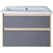 Тумба под раковину АСБ-Мебель Диана 12028 60 серый/дуб янтарный