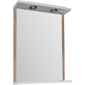 Зеркало АСБ-Мебель Альпина 11766 55.4x72 белый/натуральное дерево