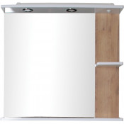 Зеркало АСБ-Мебель Альпина 11768 77.2x72 белый/натуральное дерево