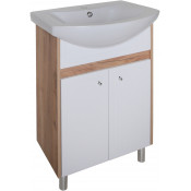 Тумба с раковиной АСБ-Мебель Альпина 11780/9065 50 белый/натуральное дерево