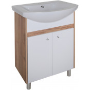 Тумба с раковиной АСБ-Мебель Альпина 11781/15457 60 белый/натуральное дерево