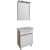 Комплект мебели для ванной АСБ-Мебель Альпина 1178101 60 белый/натуральное дерево