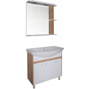 Комплект мебели для ванной АСБ-Мебель Альпина 1178301 80 белый/натуральное дерево