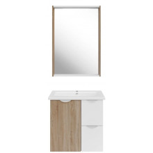 Комплект мебели для ванной АСБ-Мебель Лавре 12130/25955/12115 60 белый/дуб бардолино