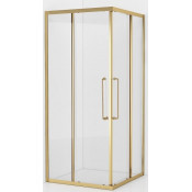 Душевой уголок Cezares Relax RELAX-304-A-2-90-C-BORO 90x90 брашированное золото/прозрачное