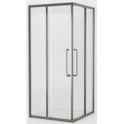 Душевой уголок Cezares Relax RELAX-304-A-2-100-C-GM 100x100 оружейная сталь/прозрачное