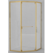 Душевой уголок Cezares Relax RELAX-304-P-1-100-C-BORO 100x100 брашированное золото/прозрачное