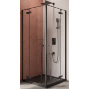 Душевой уголок Cezares Liner LINER-A-2-90-C-NERO 90x90 черный матовый/прозрачное