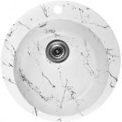 Мойка для кухни Wisent WА04-12 D49.5 бело-черный мрамор