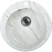 Мойка для кухни Wisent WА04-13 D49.5 бело-золотой мрамор