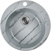 Мойка для кухни Wisent WА04-16 D49.5 серо-черный мрамор