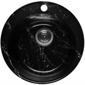 Мойка для кухни Wisent WA05-11/WGER013 D47.5 черно-белый мрамор