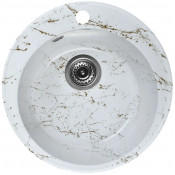 Мойка для кухни Wisent WА05-13 D47.5 бело-золотой мрамор