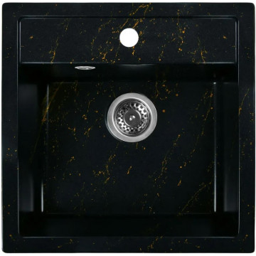 Мойка для кухни Wisent WА11-14 51x50.5 черно-золотой мрамор