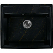 Мойка для кухни Wisent WА12-14 59.5x51.5 черно-золотой мрамор