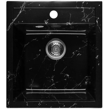 Мойка для кухни Wisent WА45-11 45x50 черно-белый мрамор