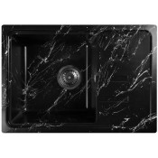 Мойка для кухни Wisent WB15-11 62x43.5 черно-белый мрамор