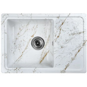 Мойка для кухни Wisent WB15-13 62x43.5 бело-золотой мрамор
