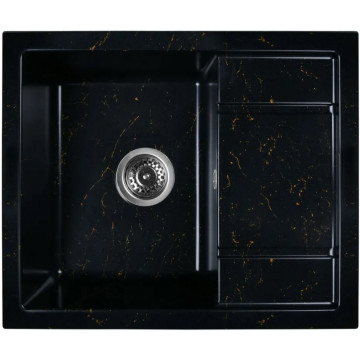 Мойка для кухни Wisent WВ19-14 59.5x49.5 черно-золотой мрамор