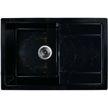 Мойка для кухни Wisent WВ27-14 76x51 черно-золотой мрамор