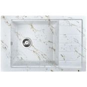 Мойка для кухни Wisent WВ28-13 78x51 бело-золотой мрамор