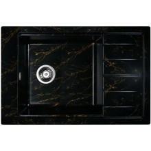 Мойка для кухни Wisent WВ28-14 78x51 черно-золотой мрамор
