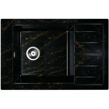 Мойка для кухни Wisent WВ28-14 78x51 черно-золотой мрамор