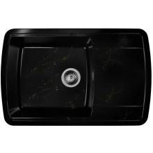 Мойка для кухни Wisent WВ29-14 78x50 черно-золотой мрамор
