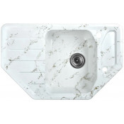 Мойка для кухни Wisent WE08-13 79x49 бело-золотой мрамор