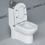 Комбоунитаз Badenbecher, со встроенным биде, раковиной и смесителем, крышка микролифт, белый, 8674ABW