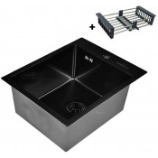 Мойка для кухни Wisent WWS34050B с сифоном GER019 и коландером 302644В 40x50 графит