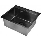 Мойка для кухни Wisent WS35044B с сифоном GER019 50x44 графит