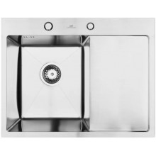Мойка для кухни Wisent WS36550-L с сифоном GER010 65x50 сатин