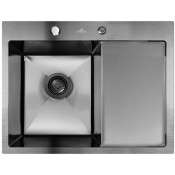 Мойка для кухни Wisent WS36550B-L с сифоном GER019 60x50 графит
