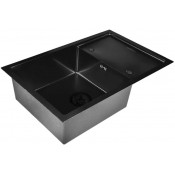 Мойка для кухни Wisent WS37850B-X с сифоном GER019 78x50 графит