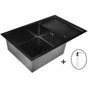 Мойка для кухни Wisent WS37850B-X с дозатором 405B и сифоном GER019 78x50 графит