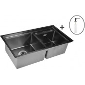 Мойка для кухни Wisent WS7843B-S с дозатором 405B и сифоном GER011 78х43 графит