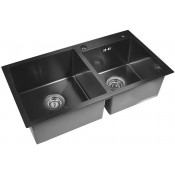 Мойка для кухни Wisent WGS37843B-S с сифоном GER011 78х43 графит