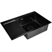 Мойка для кухни Wisent WS37851В-R с сифоном GER019 78x51 графит